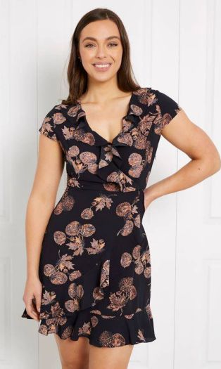FLORAL PRINT WITH FRILL DRESS