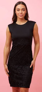 FITTED CONTRAST LACE DRESS
