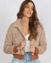 Load image into Gallery viewer, SOFT FURRY HERRINGBONE BOMBER
