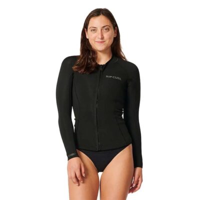 Rip Curl Black 8 Rip Curl Dawn Patrol L-SL Jacket Womens 1.5mm E5 Neoprene Flatlock Seam