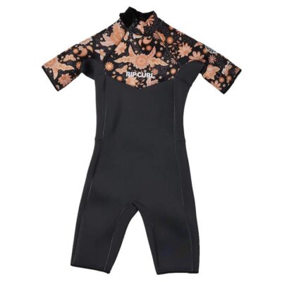 Rip Curl Dawn Patrol Back Zip Short Sleeve Springsuit Girls Multi Size 16 Protection Cool Water