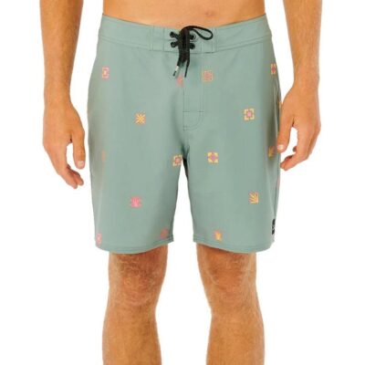 Rip Curl Blue Stone Print Mirage Breeze Blocks 30 Boardshorts Mens Stretch 18 Inch