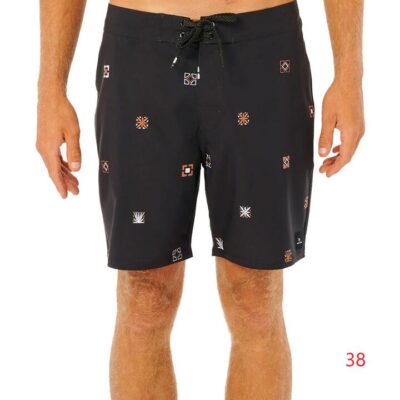 Rip Curl Wash Black Mirage Breeze Blocks Mens Boardshorts Four Way Stretch 18 Inch