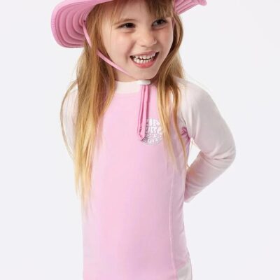 Rip Curl Icons UV Brushed Surfsuit Girls Bright Pink Size 7-8 Four Way Stretch UPF50