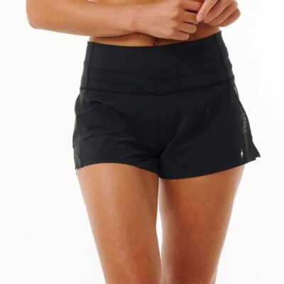 Rip Curl Ultimate 3 Inch Surfing Short Womens Washed Black Stretch Fabric Adjustable Waist L