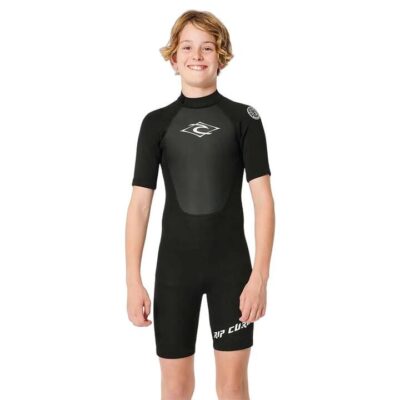 Rip Curl Black 12 Omega Back Zip Spring Suit Boys 2mm E5 E3 Neoprene Retro Style