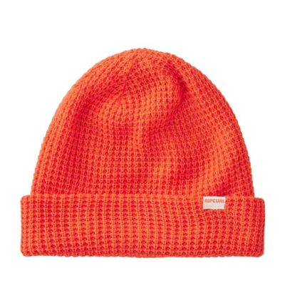 Rip Curl Wave Shapers Skull Beanie Hot Orange One Size Acrylic Fitted Design