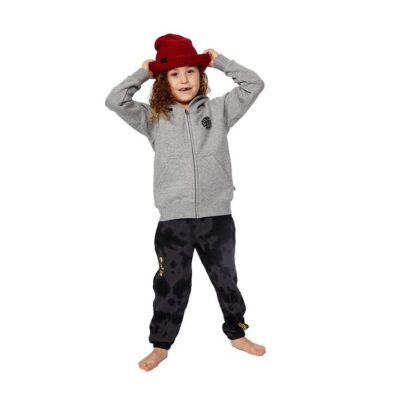 Rip Curl Wetsuit Icon Zip Thru Hood Boys Grey Marle 5-6 Organic Cotton Poly Fleece Kanga Pocket