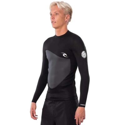 Rip Curl Wetsuit Omega Long Sleeve Jacket Mens Black 2XL E4 Stretch E Stitch Seams