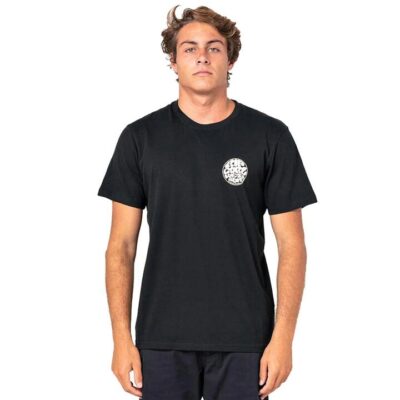 Rip Curl Wettie Icon Tee Mens Black M Organic Cotton Standard Fit