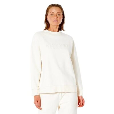 Rip Curl Bone Premium Surf Crew Womens Relaxed Fit Cotton Poly Fleece S