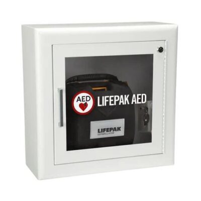 Lifepak Steel Surface Mount Wall Cabinet With Alarm And Strobe White Trim