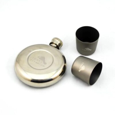 Toaks Titanium Flat Flask and Shot Glass Set